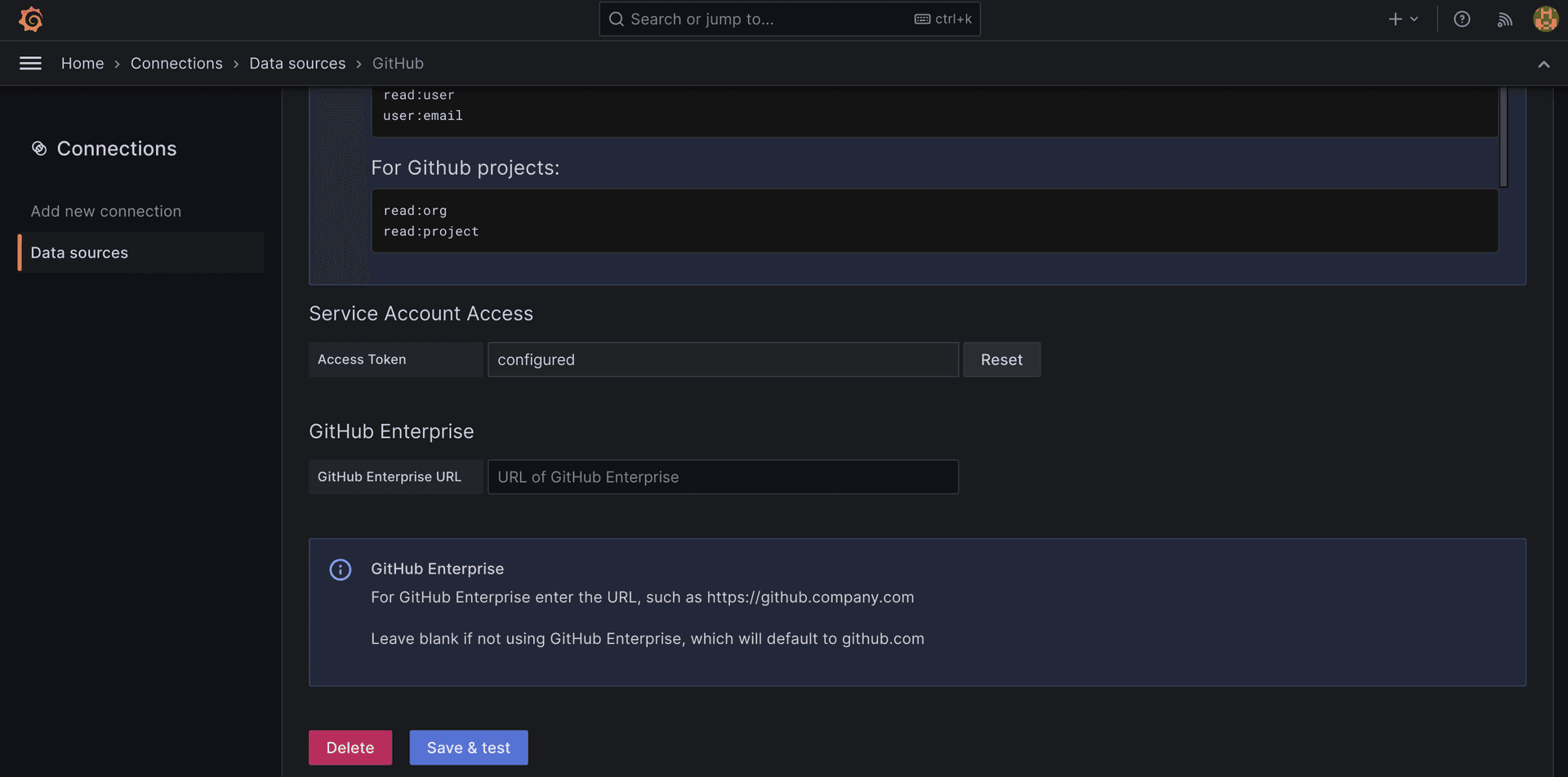 Grafana save and test plugin